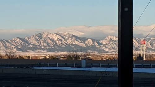 a view of the mountains from the hotel