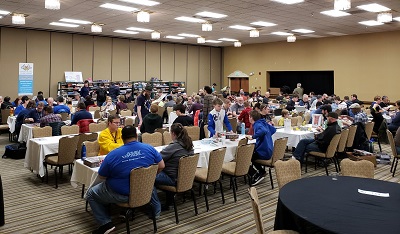 A picture of open gaming in the ballroom.